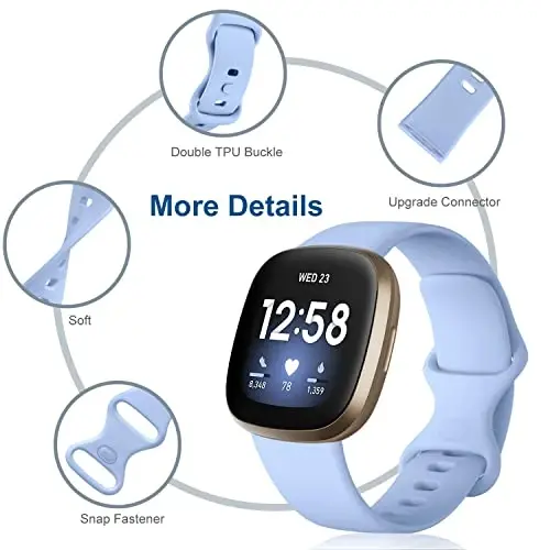 Dirrelo Compatible with Fitbit Sense & Versa Bands for Women, Soft Replacement Sport Strap Band for Versa 3/4 & Sense 2 Smart Watch - 2