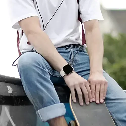 Dirrelo Compatible with Fitbit Versa 3/4 Bands & Sense 2 Bands for Women, Soft Replacement Sport Strap Band for Versa 3/4 Sense 2 Smart Watch (Large, Black/Smoke Violet/Milk Tea/Starlight) - 6