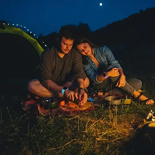 Dirrelo Compatible with Fitbit Sense & Versa Bands for Women, Soft Replacement Sport Strap Band for Versa 3/4 Sense 2 Smart Watch (Large, Black/Luminous Pink/Luminous Green/Luminous Blue) - 4