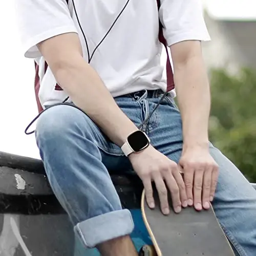 Dirrelo Compatible with Fitbit Versa 3/4 Bands & Sense 2 Bands for Women, Soft Replacement Sport Strap Band for Versa 3/4 Sense 2 Smart Watch (Large, Black/Smoke Violet/Milk Tea/Starlight) - 6