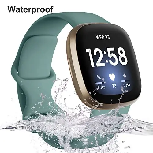 Dirrelo Compatible with Fitbit Versa 3/4 Bands & Sense 2 Bands for Women, Soft Replacement Sport Strap Band for Fitbit Smart Watch (Large, Lavender/Pinegreen/Red/Bluegrey) - 3