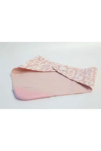 Diş Kaşıyıcılı Poplin Fular Önlük Pembe Kareli - BABYJEM (1)