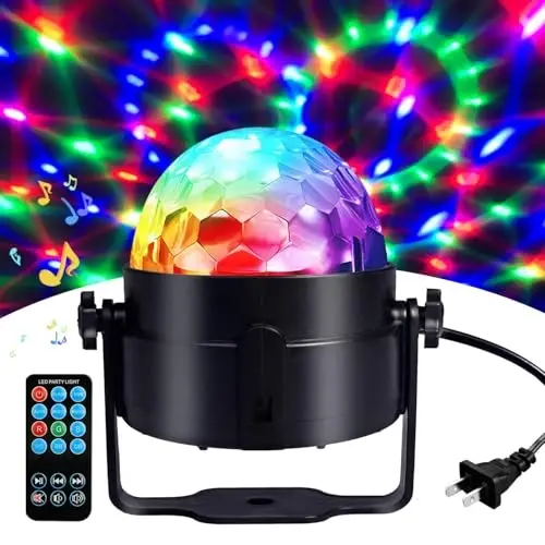 Disco Ball Disco Lights-COIDEA Party Sound Activated Strobe Light with Remote Control DJ Lighting,Led 3W RGB Light Ball, Dance lightshow for Halloween Home Room Parties Kids Birthday Wedding Show - 2