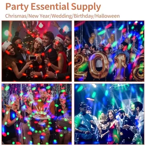 COIDEA Disco Ball Light, Sound Activated Party Strobe Light, DJ Rave Lights with Remote, LED Stage Lights for Karaoke Birthday Christmas Halloween Decorations Indoor - 6
