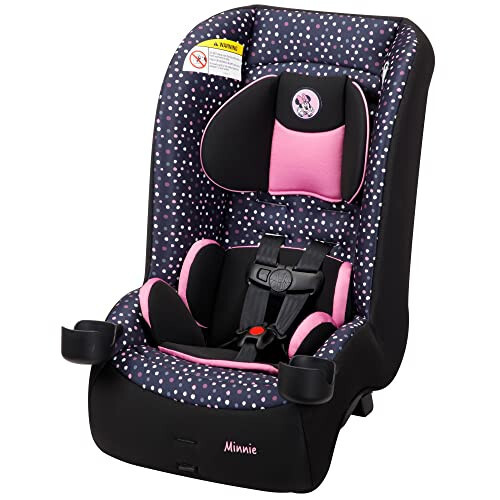 Disney Baby Jive 2 in 1 Convertible Car Seat, an Extra-Comfortable Ride That Lasts for Years: Rear-Facing 5-40 pounds and Forward-Facing 22-65 pounds, Minnie Dot Party - 1