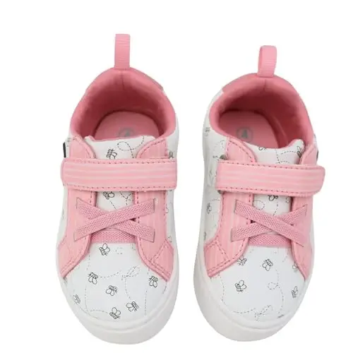 Disney Infant Sneakers - Winnie The Pooh and Minnie Mouse Baby Court Sneakers with a Hook and Loop Closure - 5