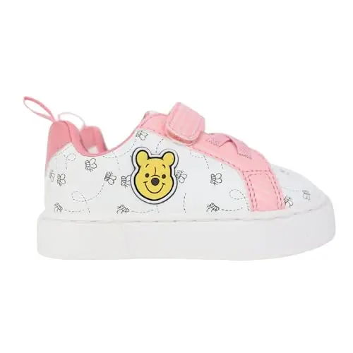 Disney Infant Sneakers - Winnie The Pooh and Minnie Mouse Baby Court Sneakers with a Hook and Loop Closure - 9