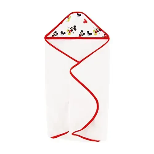 Disney Cudlie Baby Boy Mickey Mouse 2 Pack Rolled/Carded Hooded Towels in Happy Place Print - 4