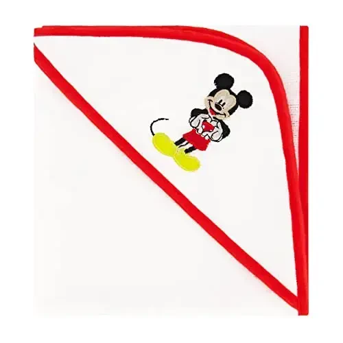 Disney Cudlie Baby Boy Mickey Mouse 2 Pack Rolled/Carded Hooded Towels in Happy Place Print - 6