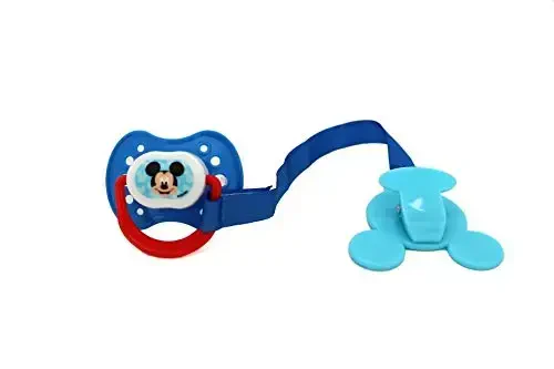 Disney Cudlie Mickey Mouse Baby Boy 4 Pack of 2 Pacifiers & 2 Clips with Old Time Mickey Print - 3