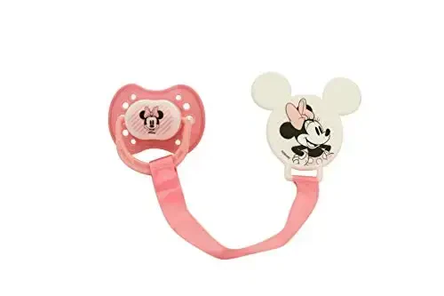 Disney Cudlie Minnie Mouse Baby Girl 4 Pack of 2 Pacifiers & 2 Clips with Sugar & Spice Print - 5
