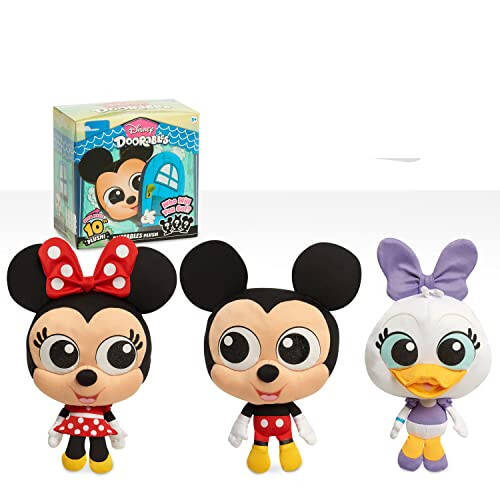 Disney Doorables Puffables Plush, Disney Mickey Mouse and Friends, 10-Inch Squishy Plush Featuring Glitter Eyes, Styles May Vary, Officially Licensed Kids Toys for Ages 3 Up by Just Play - 1