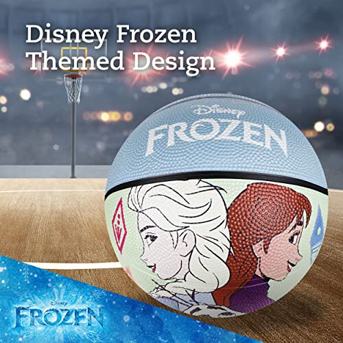 Disney Frozen Basketbol Topu 6 Numara, Prenses Elsa, Anna ve Olaf İç ve Dış Mekan Oyunu Genç Spor Topu Erkek ve Kızlar İçin, Mavi - 4