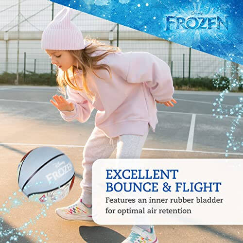 Disney Frozen Basketbol Topu 6 Numara, Prenses Elsa, Anna ve Olaf İç ve Dış Mekan Oyunu Genç Spor Topu Erkek ve Kızlar İçin, Mavi - 5