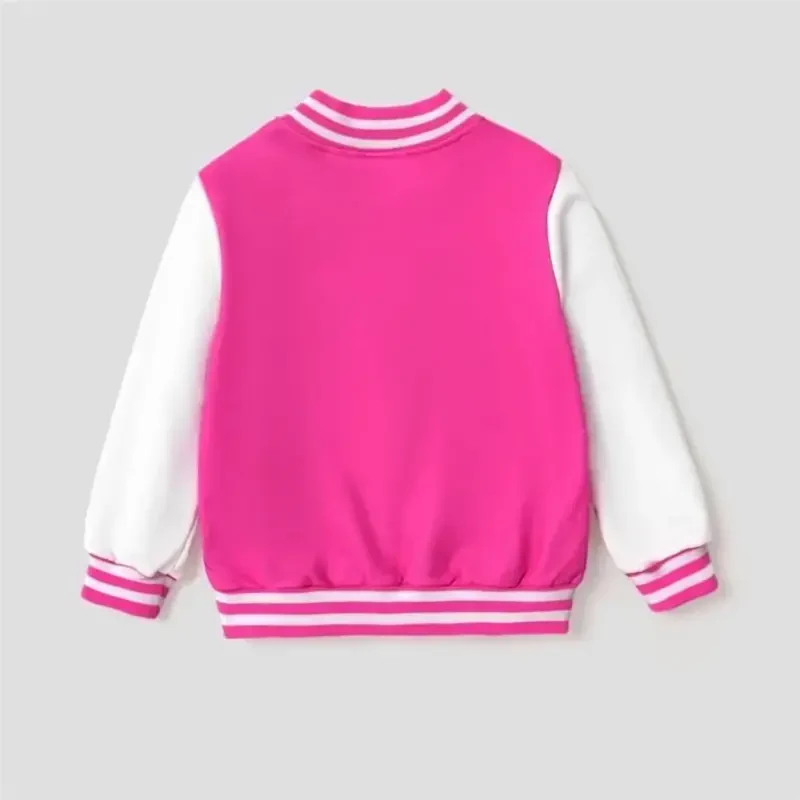 Disney Girls Bomber Jacket Minnie Mouse Colorblock Varsity Lightweight Sweatshirts Gift Fall Spring Sizes 3-10 - 15