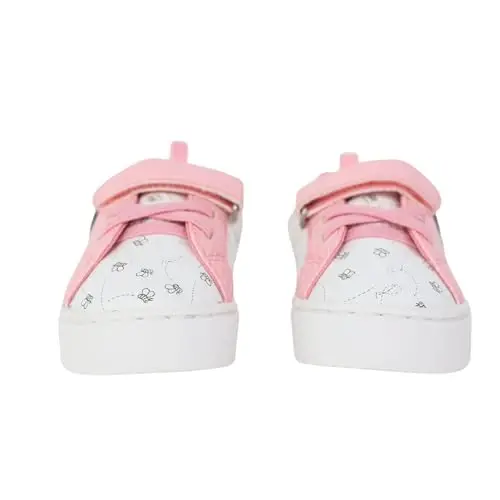 Disney Infant Sneakers - Winnie The Pooh and Minnie Mouse Baby Court Sneakers with a Hook and Loop Closure - 1