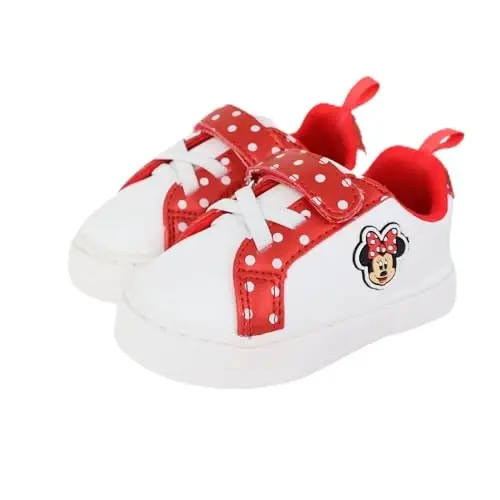 Disney Infant Sneakers - Winnie the Pooh and Minnie Mouse Baby Court Sneakers with a Hook and Loop Closure - 1