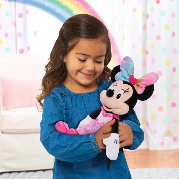 Disney Junior Minnie Mouse Sparkle and Sing Minnie Mouse, Large 13 Inch Feature Plush with Lights and Sounds Baby and Toddler Toys - MINNIE MOUSE (1)