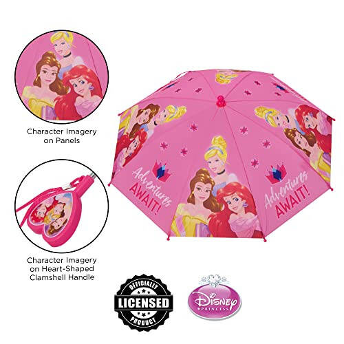 Disney Kids Umbrella, Frozen/Princess/Minnie Mouse Toddler and Little Girl Rain Wear for Ages 3-6 - 3