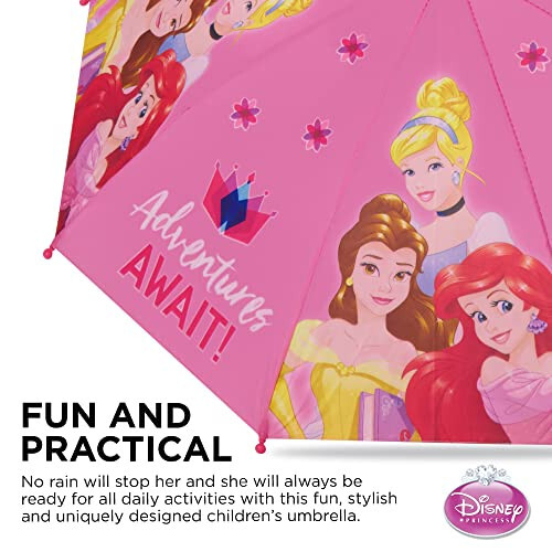 Disney Kids Umbrella, Frozen/Princess/Minnie Mouse Toddler and Little Girl Rain Wear for Ages 3-6 - 4