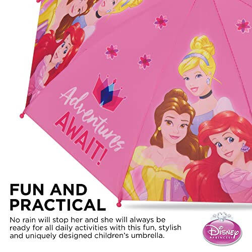 Disney Kids Umbrella, Frozen/Princess/Minnie Mouse Toddler and Little Girl Rain Wear for Ages 3-6 - 4