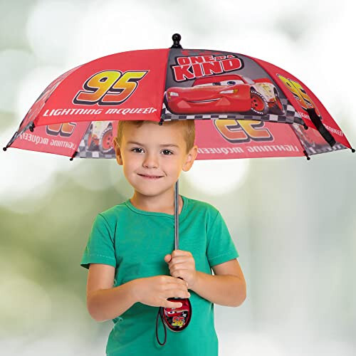 Disney Kids Umbrella, Lightning or Mickey Mouse Toddler and Little Boy Rain Wear for Ages 3-6 - 2