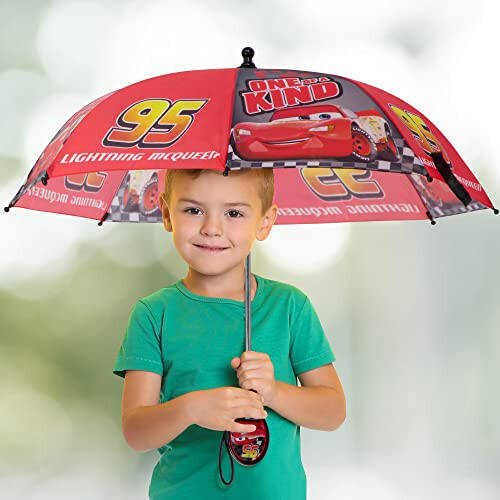 Disney Kids Umbrella, Lightning or Mickey Mouse Toddler and Little Boy Rain Wear for Ages 3-6 - 2