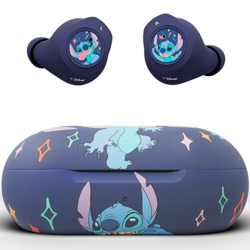 Disney Lilo ve Stitch Bluetooth Kulaklıklar Şarj Kılıfıyla - Kablosuz Kulaklıklar Dahili Mikrofonla + 30 Saate Kadar Oynatma Süresi - Lilo ve Stitch Hediyeleri Kızlar, Erkekler, Kadınlar, Erkekler, Lilo ve Stitch Severler İçin - 1