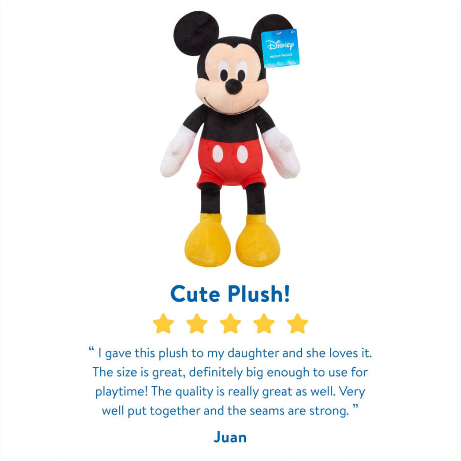 Disney Mickey Mouse 19 dyuymli yumshoq o'yinchoq, 2 yoshdan oshgan bolalar uchun o'yinchoqlar - 3