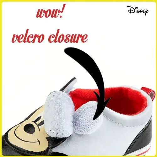 Disney Mickey Mouse va Minnie Mouse chaqaloq poyabzallari - Yumshoq taglik - Velcro yopishtiruvchi, oson kiyish va yechish - Ko'p - 6