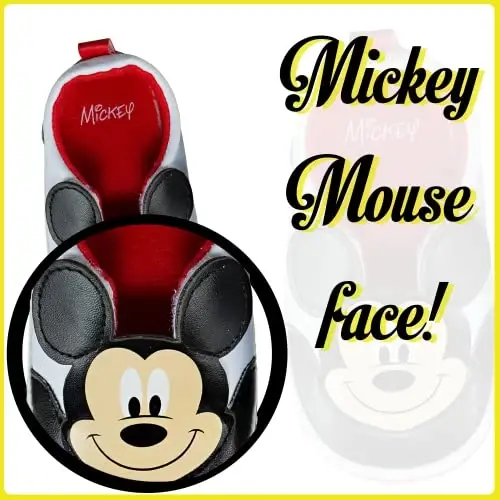 Disney Mickey & Minnie Mouse Infant Shoes – Adorable Slip-On Baby Shoes with 3D Character Design and Hook and Loop Closure, Easy On and Off – Sizes 3-18 Months - 2