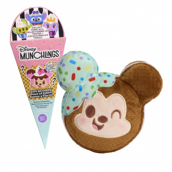 Disney Munchlings Single Serve Scented Collectible Plush, 0+ yoshdagi bolalar uchun o'yinchoqlar - 1