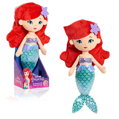 Disney Prenses Çok Tatlı Prenses Ariel, 13.5 İnç Peluş Kırmızı Saçlı, Deniz Kızı, 3 Yaş ve Üzeri Çocuklar İçin Oyuncaklar, Just Play - 1