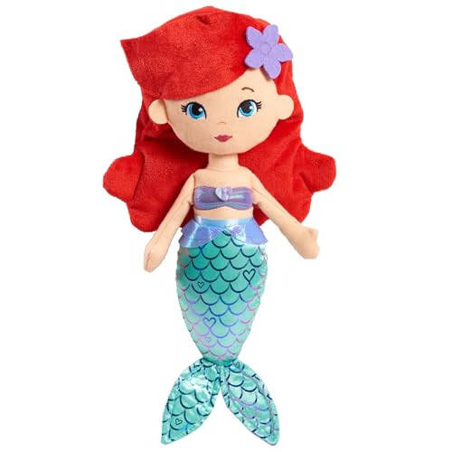 Disney Prenses Çok Tatlı Prenses Ariel, 13.5 İnç Peluş Kırmızı Saçlı, Deniz Kızı, 3 Yaş ve Üzeri Çocuklar İçin Oyuncaklar, Just Play - 4