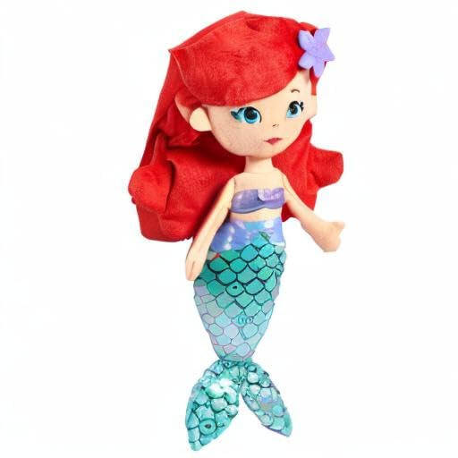 Disney Prenses Çok Tatlı Prenses Ariel, 13.5 İnç Peluş Kırmızı Saçlı, Deniz Kızı, 3 Yaş ve Üzeri Çocuklar İçin Oyuncaklar, Just Play - 5