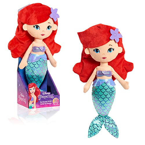 Disney Princess So Sweet Princess Ariel, 13.5-Inch Plush with Red Hair, The Little Mermaid, Kids Toys for Ages 3 Up by Just Play - 1