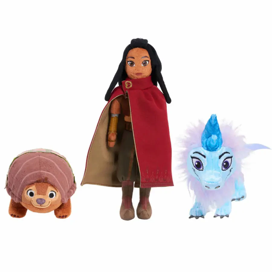 Disney Raya va Oxirgi Ajdaho Kichik Peluş Paket To'plami, Raya, Tuk Tuk va Sisu, 3 yoshdan oshgan bolalar uchun rasmiy litsenziyali o'yinchoqlar, sovg'alar va sovg'alar - 1