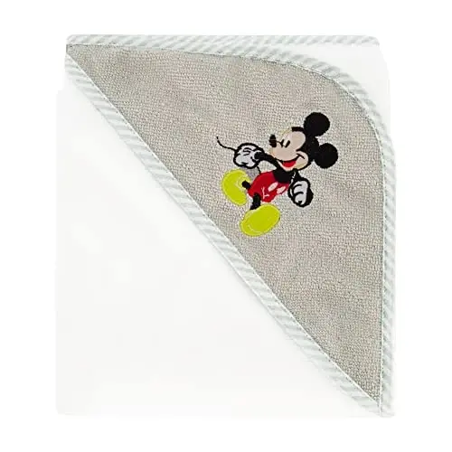 Disney Cudlie Baby Boy Mickey Mouse 2 Pack Rolled/Carded Hooded Towels in Little Stars Print - 3