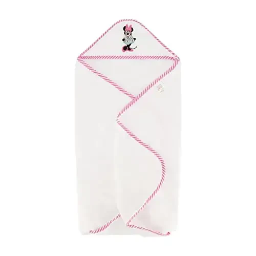 Disney Cudlie Baby Girl Minnie Mouse 2 Pack Rolled/Carded Hooded Towels in Happy Dots Print - DISNEY (1)