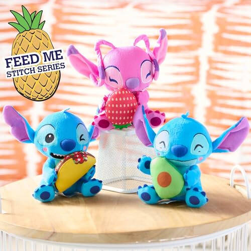 Disney Stitch Kichik 7 dyuymli plyushli to'ldirilgan hayvon, Angel qulupnay bilan, 2 yosh va undan katta bolalar uchun o'yinchoqlar, Just Play tomonidan - 1