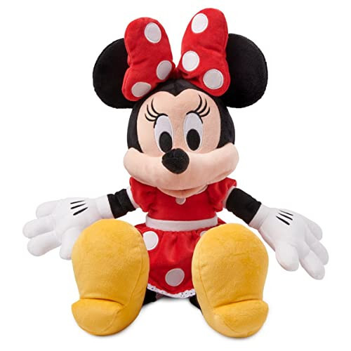 Disney Store Official Minnie Mouse Medium Plush Toy - 17 Inches - Iconic Red Polka Dot Dress & Bow - Soft and Huggable Cuddly Toy for Minnie Mouse Fans of All Ages - 2