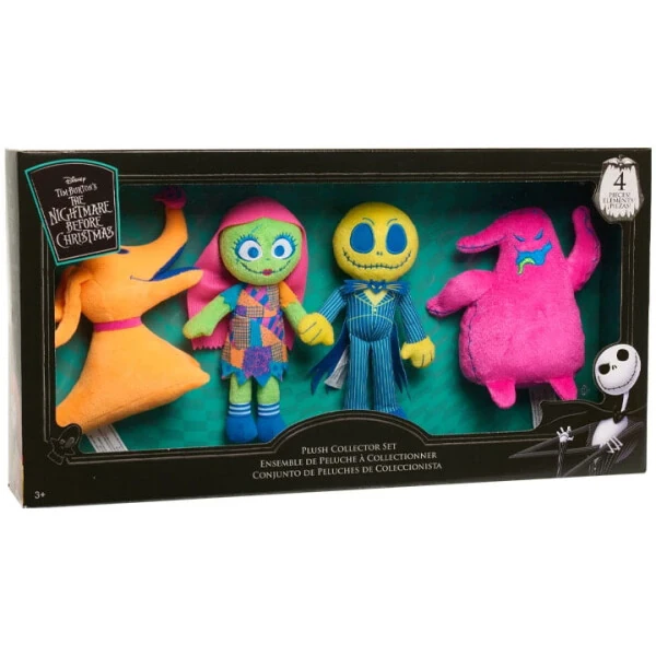 Disney Tim Burton's The Nightmare Before Christmas Plush Collector Set, Multi-color 4 Character Assortment, Kids Toys for Ages 3 Up - 4