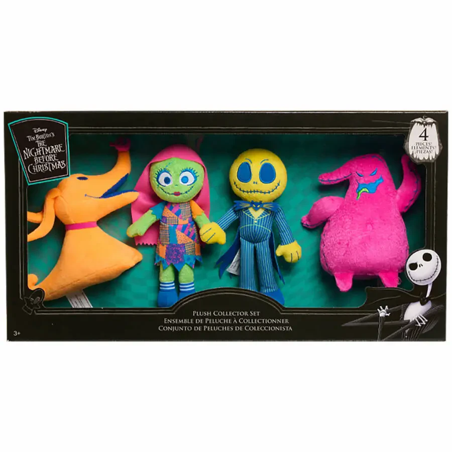 Disney Tim Burton's The Nightmare Before Christmas Plush Collector Set, Multi-color 4 Character Assortment, Kids Toys for Ages 3 Up - 6