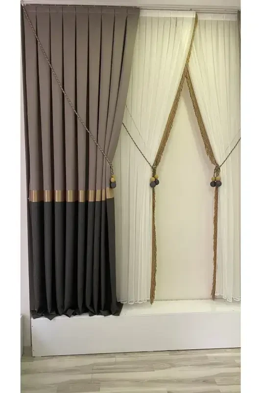Display Board Background Curtain Mink Dark Anthracite-Mink Dark Anthracite - 2