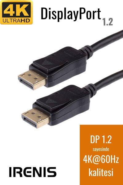 DisplayPort 1.2 Cable, 2 Meter - 19 Pin - 165 Hz Support - 21 Gbit - 8