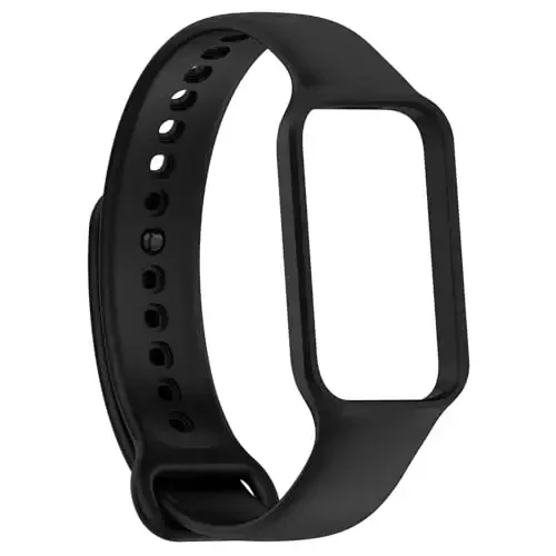 Disscool Xiaomi Smart Band 8 Active bilan mos keluvchi almashtiriladigan bilaguzuklar, 18 mm sozlanishi yumshoq silikon bilaguzuk, tez ajratiladigan soat aksessuarlari (qora) - Disscool