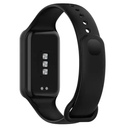Disscool Xiaomi Smart Band 8 Active bilan mos keluvchi almashtiriladigan bilaguzuklar, 18 mm sozlanishi yumshoq silikon bilaguzuk, tez ajratiladigan soat aksessuarlari (qora) - 2