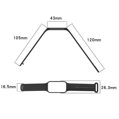 Disscool Xiaomi Smart Band 8 Active bilan mos keluvchi almashtiriladigan bilaguzuklar, 18 mm sozlanishi yumshoq silikon bilaguzuk, tez ajratiladigan soat aksessuarlari (qora) - 7