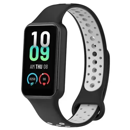 Disscool Xiaomi Smart Band 8 Active bilan mos keluvchi almashtiriladigan bilaguzuklar, 18 mm sozlanishi yumshoq silikon bilak tasma, tez ajratiladigan soat aksessuarlari (qora) - 3