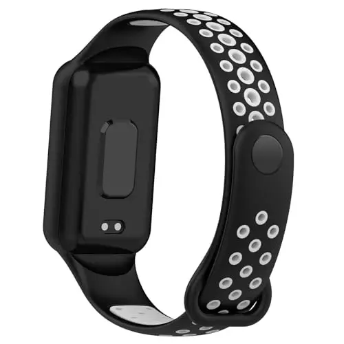 Disscool Xiaomi Smart Band 8 Active bilan mos keluvchi almashtiriladigan bilaguzuklar, 18 mm sozlanishi yumshoq silikon bilak tasma, tez ajratiladigan soat aksessuarlari (qora) - 4